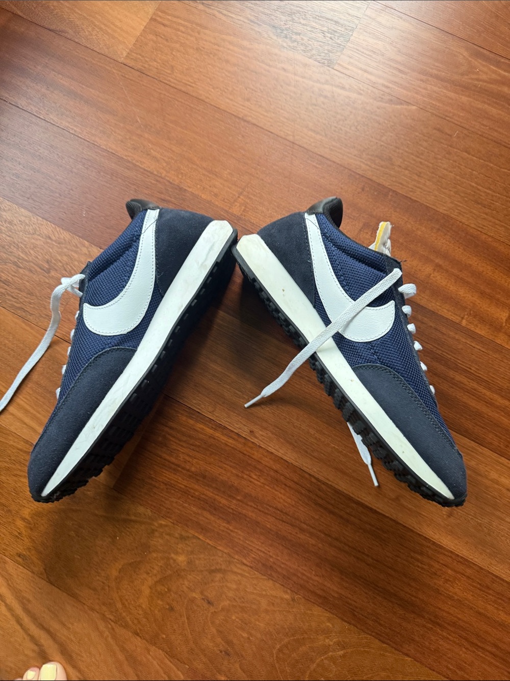 Nike Navy and White Retro Running Sneakers - Picture 3 of 8